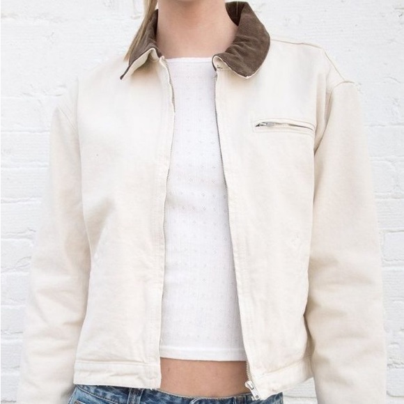 Brandy Melville Jackets & Coats Brandy Melville Cream Denim Calvin